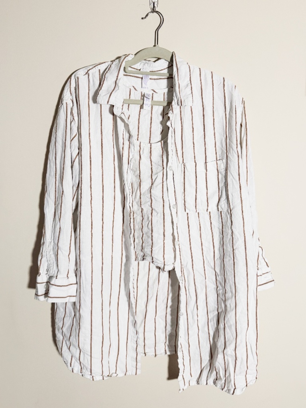 Stars Above Linen Cropped Tank & Buttondown Set